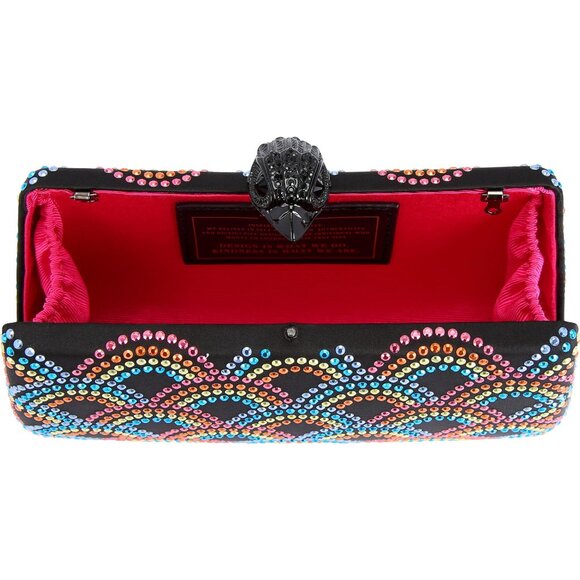 KURT GEIGER LONDON Rainbow Crystal Clutch + Removable Chain Shoulder Strap NWT - Picture 9 of 12